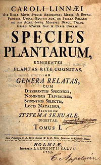 Species Plantarum cover page