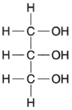 Structural formula for glycerol.