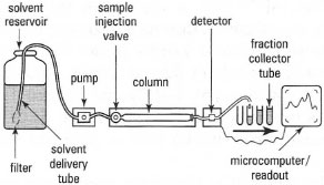 Components of an HPLC system.