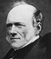 Sir Charles Lyell (1797 to 1875), English geologist and friend of Darwin. His book Principles of Geology greatly influenced Darwin during Darwin’s formative period. This photograph was made about 1856.